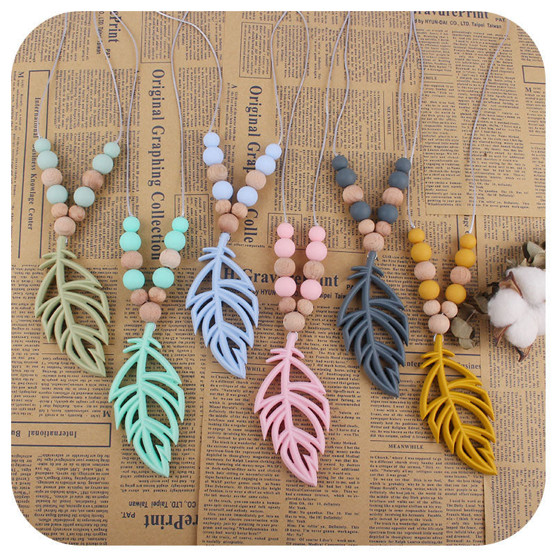 New Baby Products Silicone Leaf Teether Necklace - Cindi Book