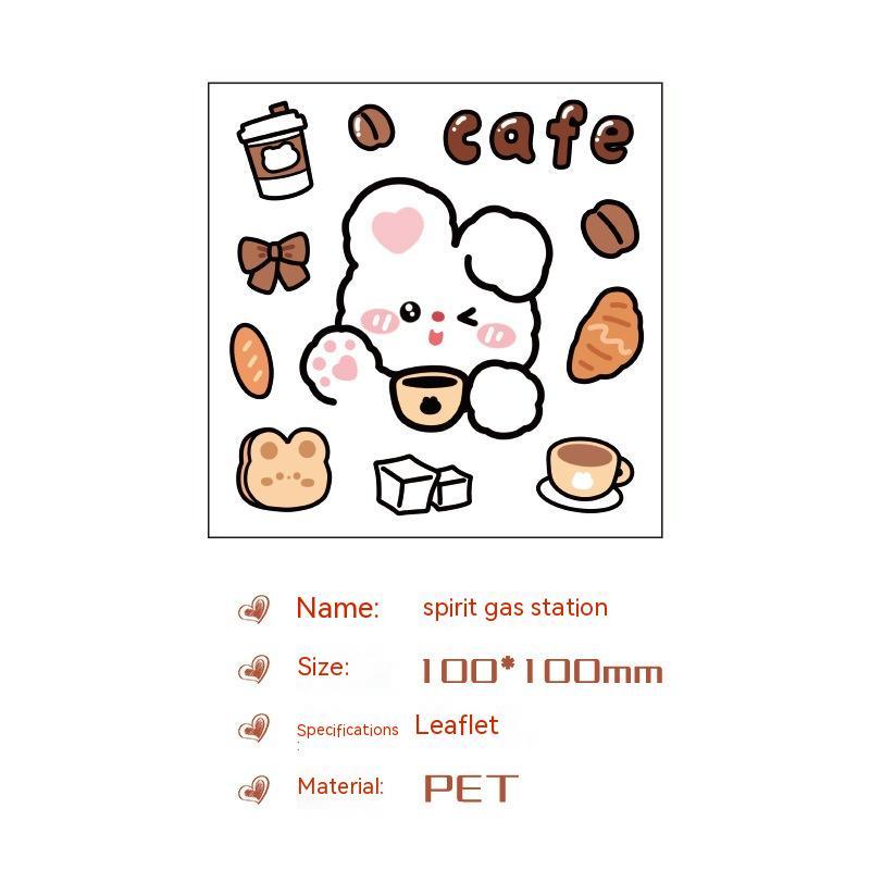 Cute Bear Clear Water Cup Stickers Children's Cartoon Korean Journal Material Mobile Phone Cup Decoration - Cindi Book