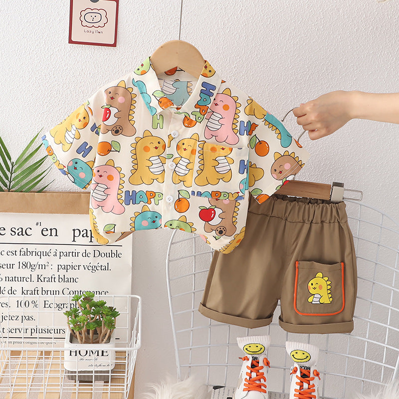 Summer Short Sleeve Shirt Suit - Cindi Book