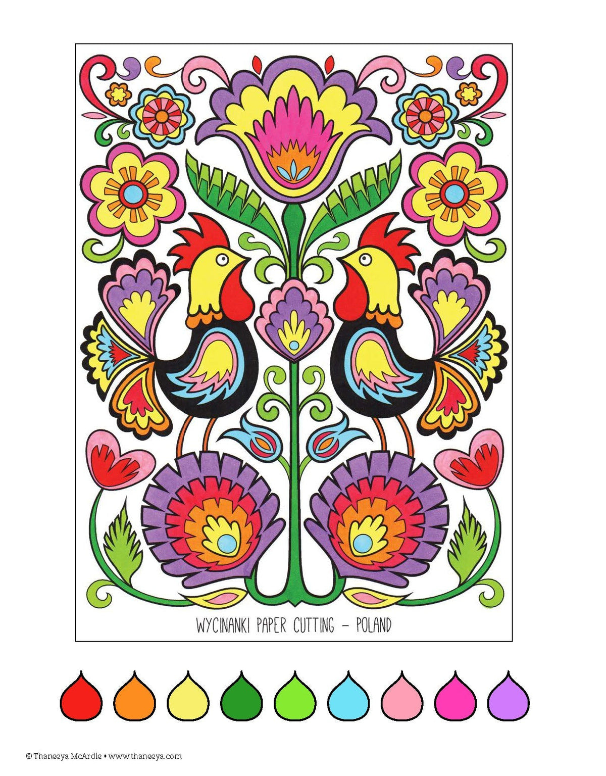 Folk Art Coloring Book