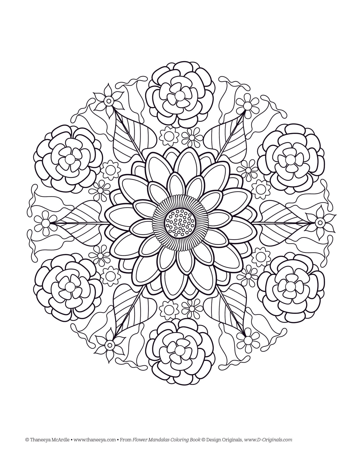 Flower Mandalas Coloring Book