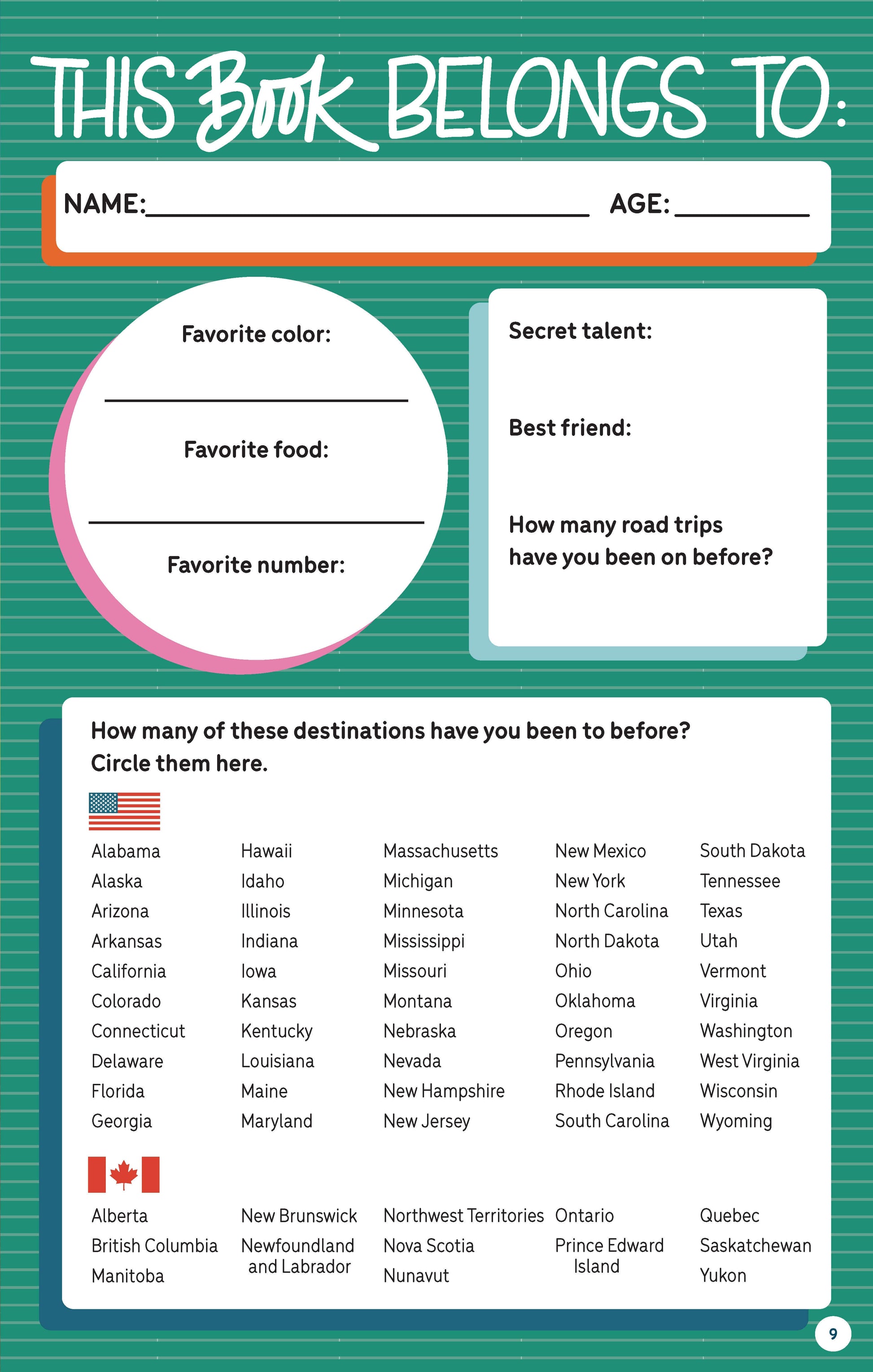 Road Trip Activities and Travel Journal for Kids