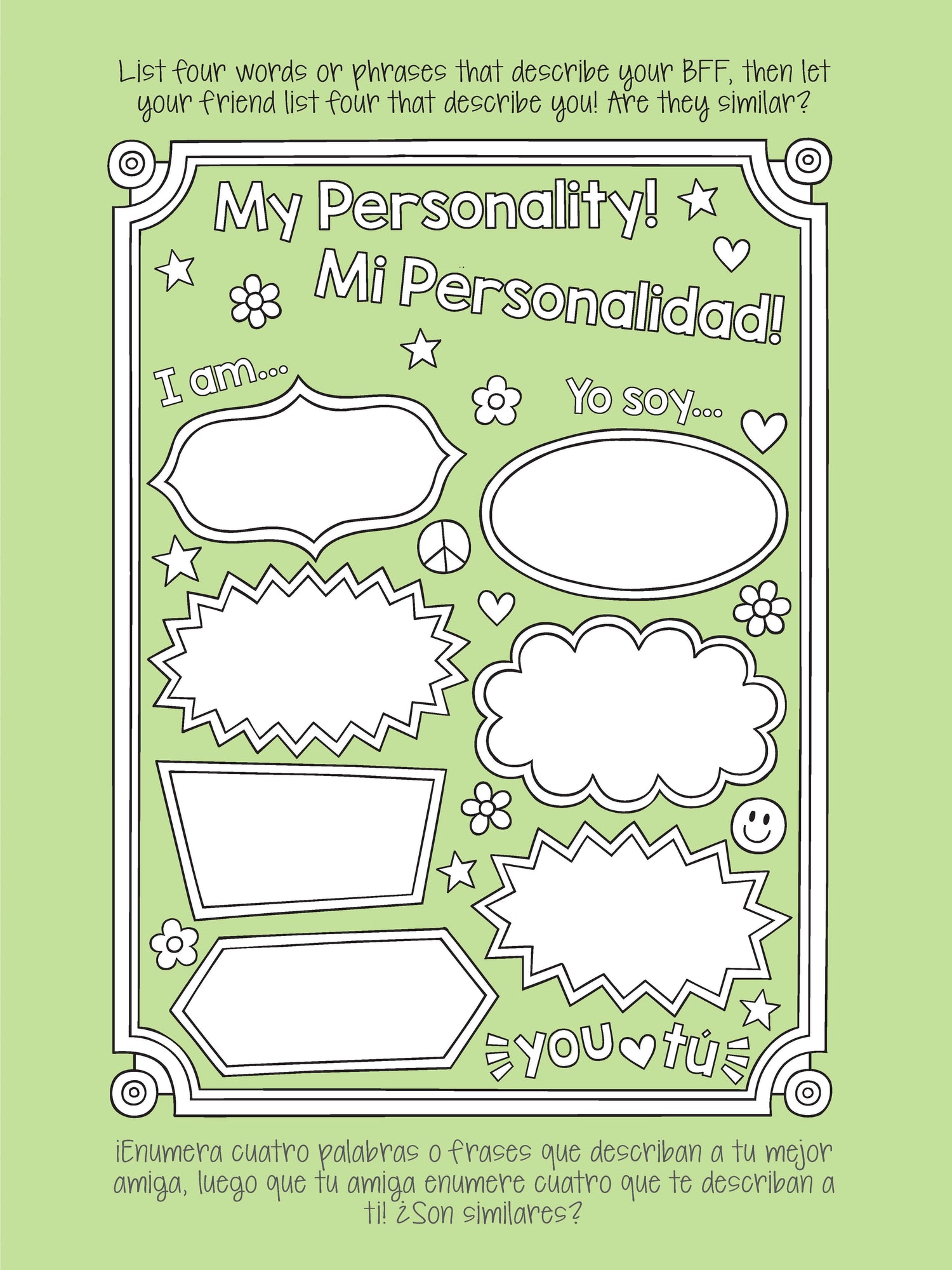 Notebook Doodles My Friendship Journal/Mi Diario de Amistad
