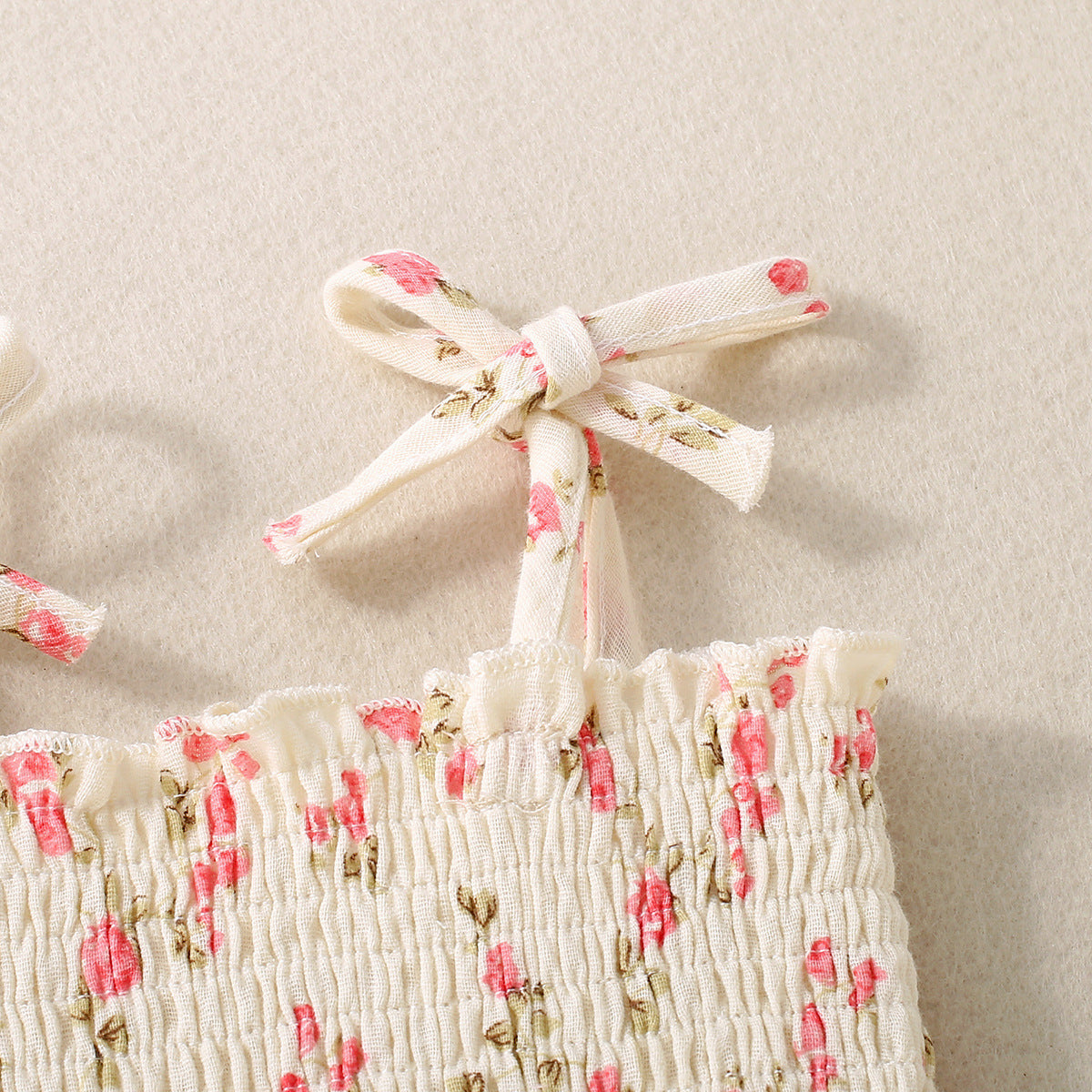 Baby Girl Flower Print Sling Triangle Rompers Tulle Skirt - Cindi Book