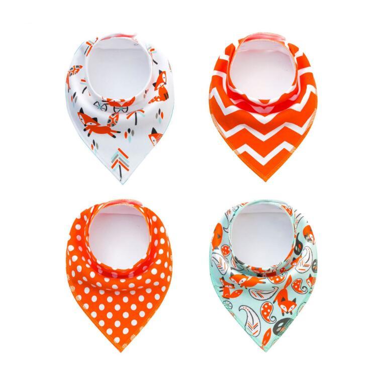 4pcs Lot Bibs Burp Cloth Print Arrow Wave Triangle Baby Bibs Cotton Bandana Accessories - Cindi Book