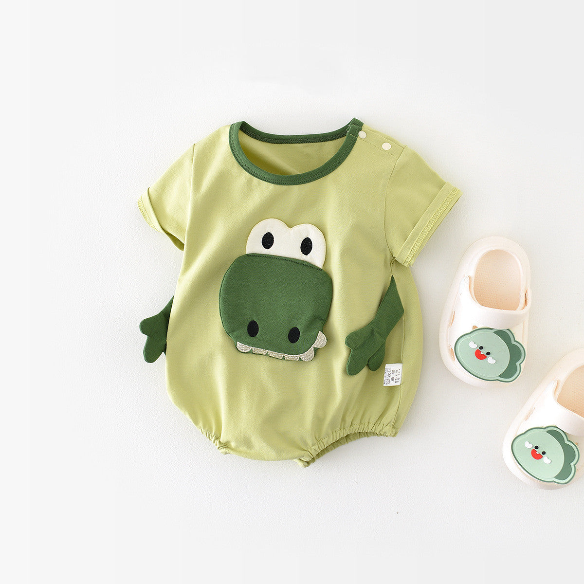 Cartoon Dinosaur Full Moon Jumpsuit For Infants And Young Children Going Out - Cindi Book
