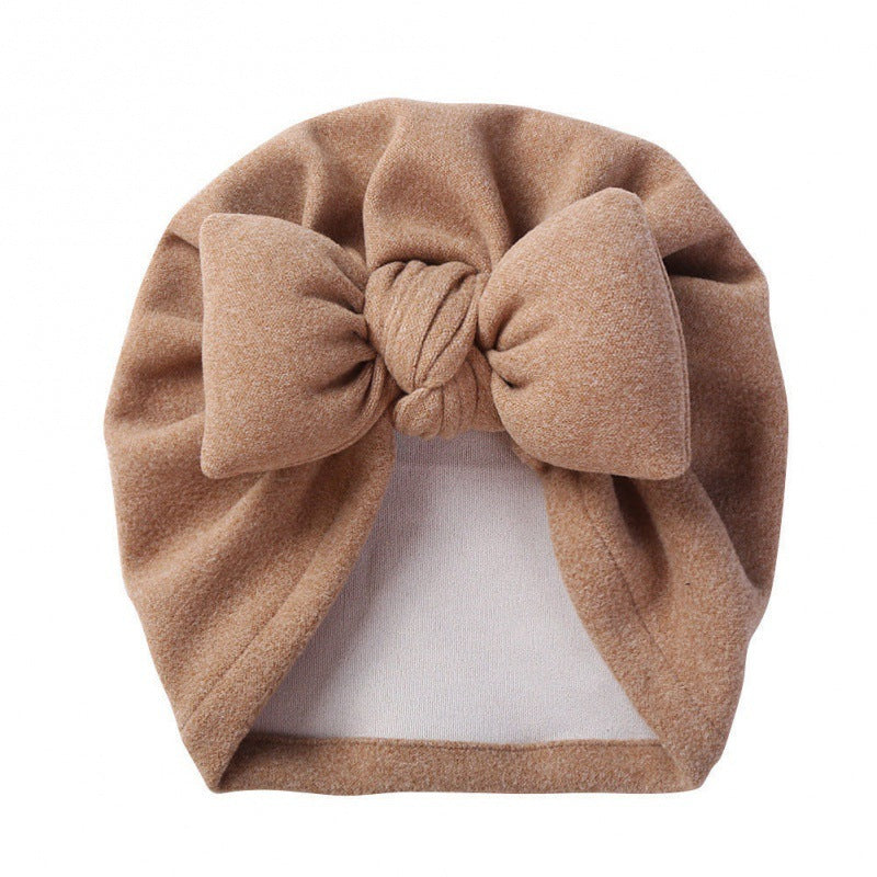 New Style Cashmere Baby Pullover Hat Cotton Filled Bow - Cindi Book