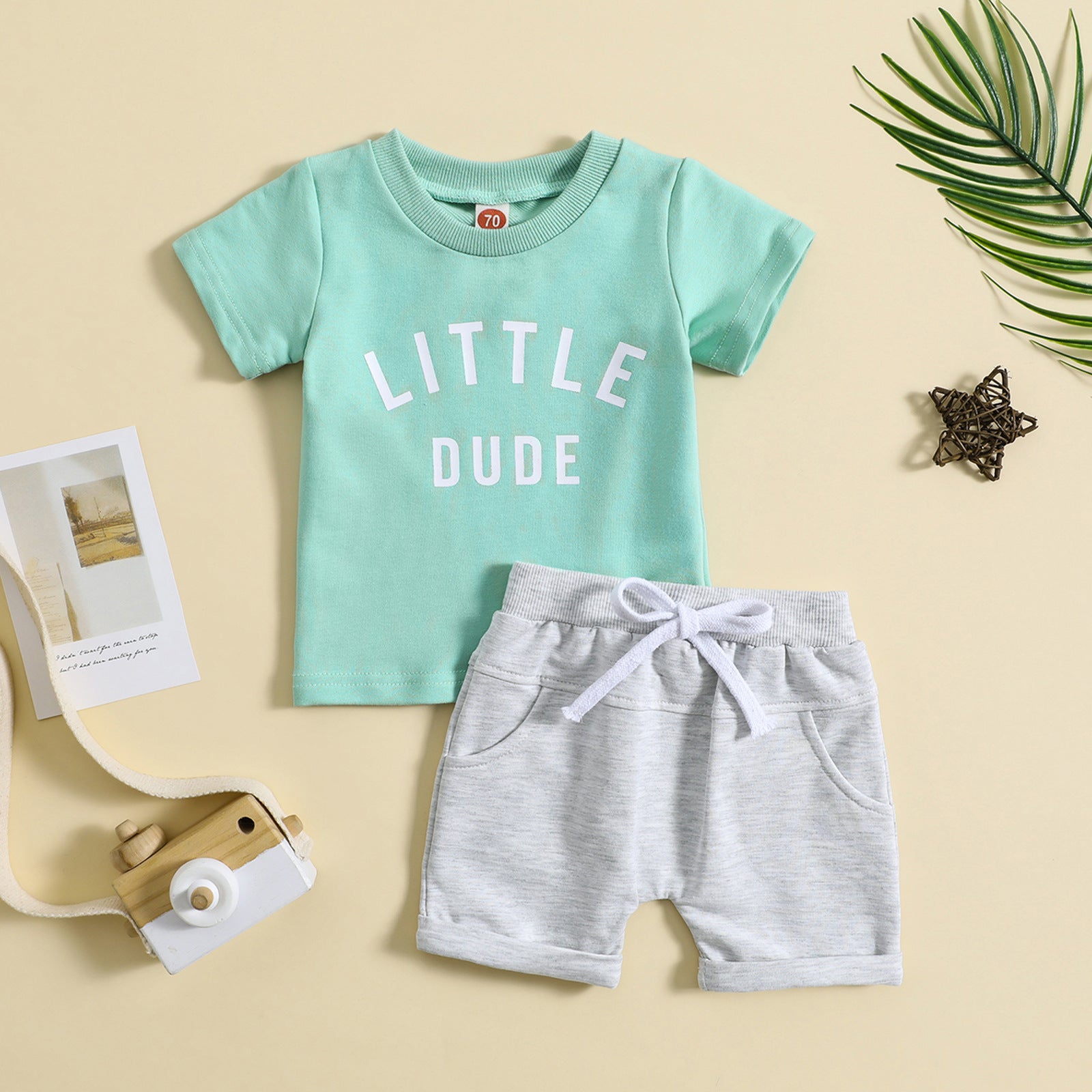 Children's Clothing Round Neck Letter Print Top Two-piece Set - Cindi Book