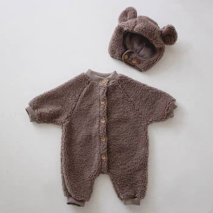 New Baby Button Plush Creeper for Autumn and Winter