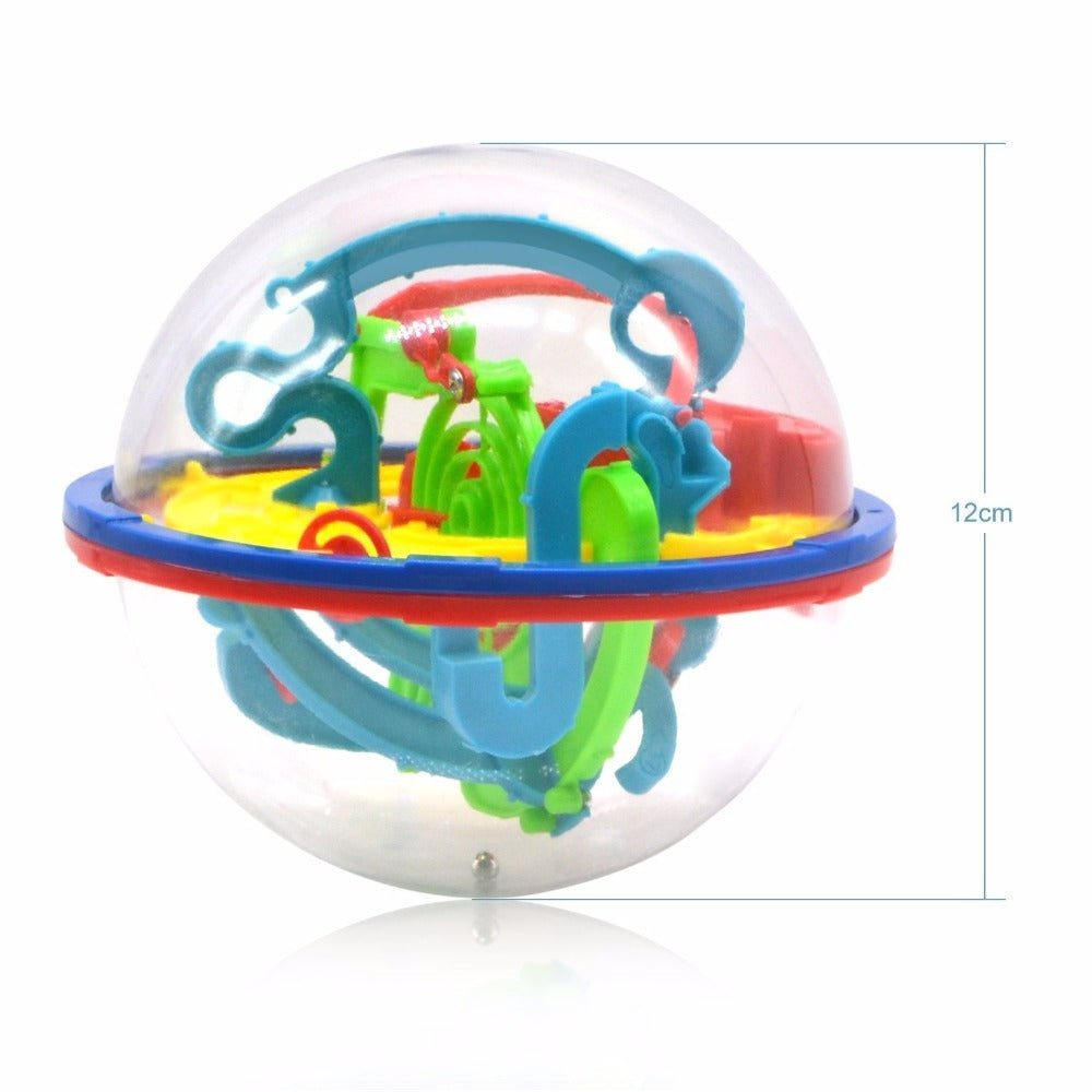100 Step 3D puzzle Ball Magic Intellect Ball Labyrinth Sphere Globe Toys Challenging Barriers Game Brain Tester Balance Training - Cindi Book