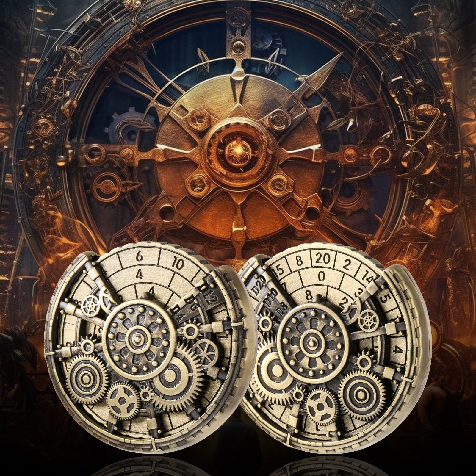Private Model Time Gear Fingertip Gyroscope Retro Wheel DND Dice Gift Box Set, Role Playing Game Dice On The Table - Cindi Book