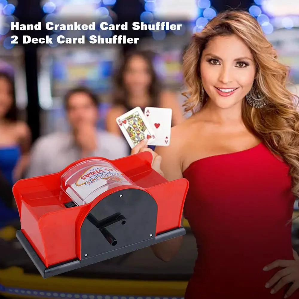 Poker Card Hand Shuffler Easy Hand Cranked Casino Card Shuffling Machine For Blackjack Poker Texas - Cindi Book