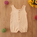 Baby Rompers Sleeveless Solid Color Cotton And Linen Rompers Baby Rompers - Cindi Book