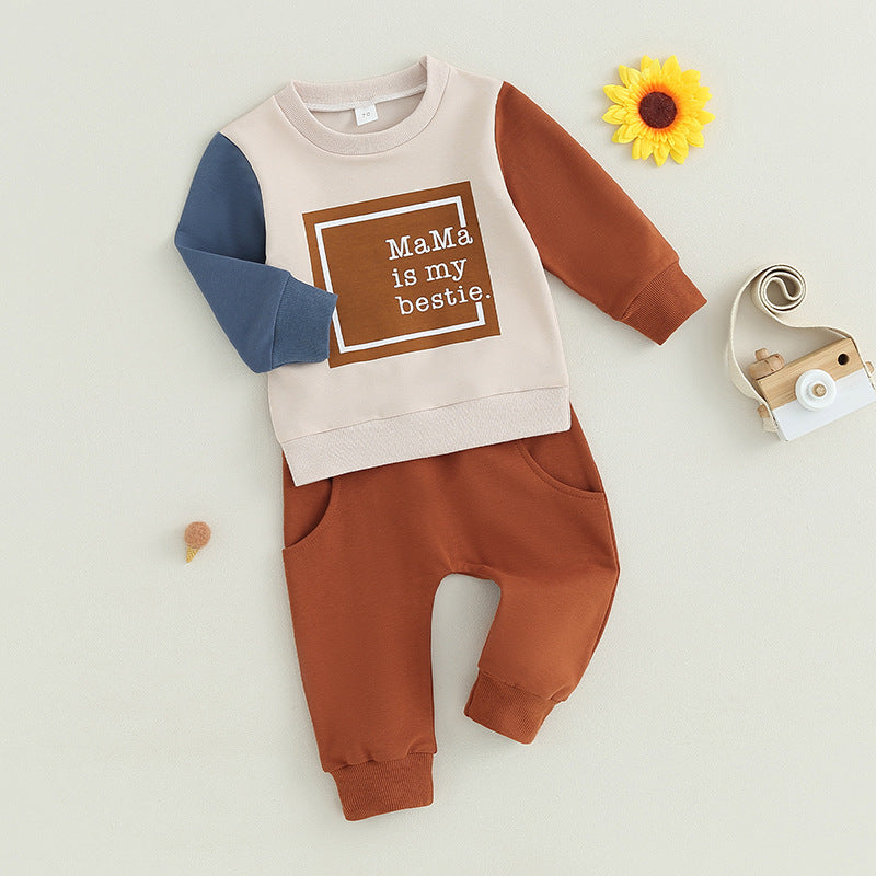 Sweatshirt And Sweatpants Suit Letter Printing - Cindi Book