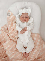 Girl Infant Bodysuit Long-sleeved Knitted Stretch Waffle Jumpsuit - Cindi Book
