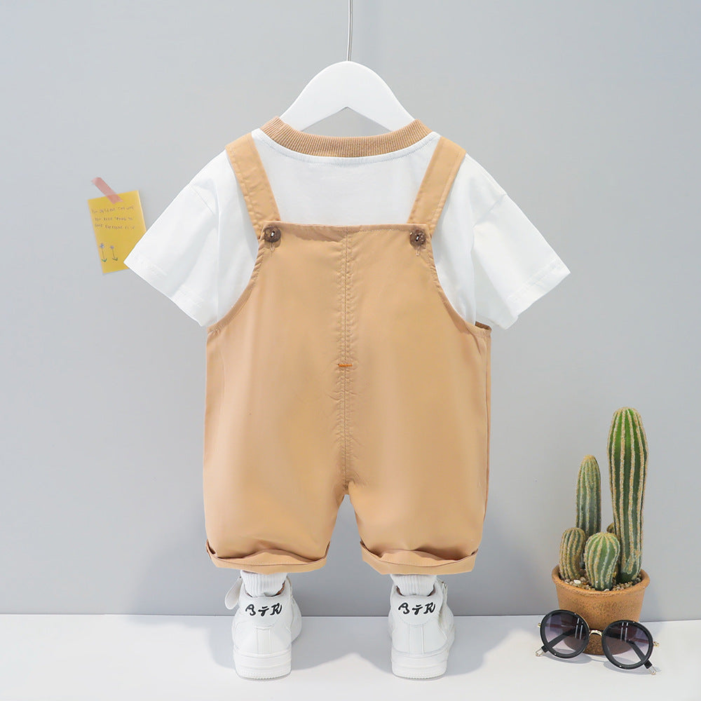 Children's Clothing Men And Women Baby Summer Cartoon Short-sleeved Overalls - Cindi Book