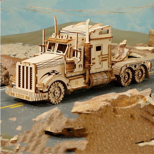 3D Wooden Puzzle Train Model DIY Wooden Train Toy Mechanical Train Model Kit Assembly Model Home Decoration Crafts - Cindi Book