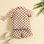 Cotton And Linen Short Sleeve Lapel Polo Shirt Two-piece Set - Cindi Book
