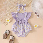 Candy Color Flower Print Pleated Cake Jumpsuit - Cindi Book