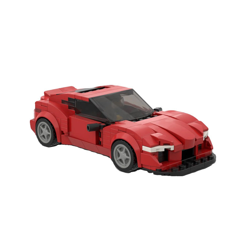Moc Domestic Unit Blocks on Wheels Assembled Boy Speed8 Grid Car Model