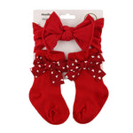 Baby Bow Hair Band Socks Suit Children's Christmas Big Bow Socks Combination - Cindi Book