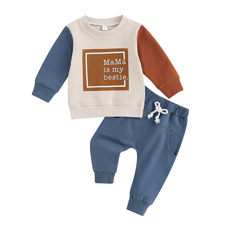 Sweatshirt And Sweatpants Suit Letter Printing - Cindi Book