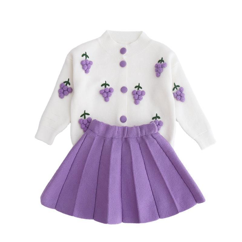 Two-Piece Baby Girl Mink Wool Sweater Dress