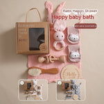 Infant Comfort Rattle Rabbit Bath Towel Gift Set - Cindi Book