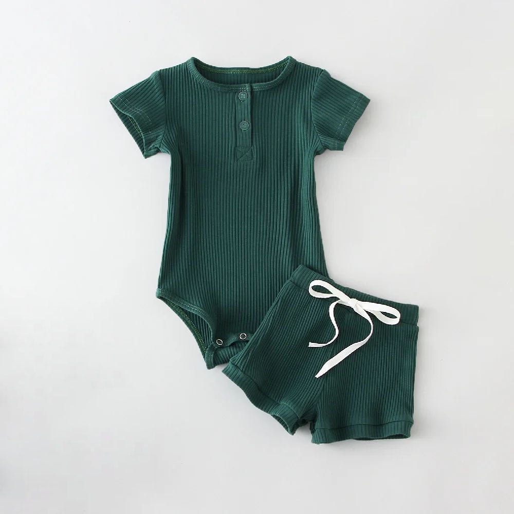 Two-piece Boys' Summer Round Neck Romper Suit - Cindi Book