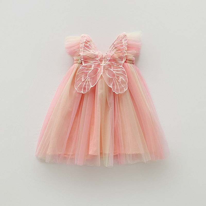 Rainbow Wings Mesh Girl Dress - Cindi Book