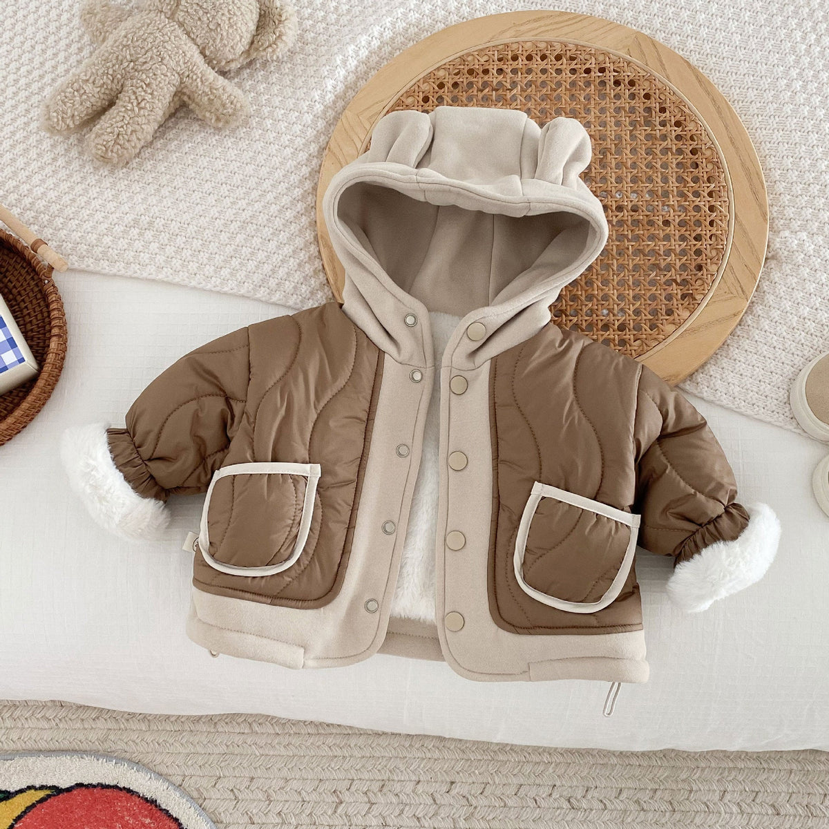 Child Clip Cotton Jacket Thick Hooded Top - Cindi Book