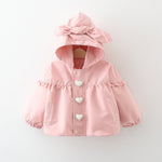 Children's Mid-length Love Hooded Trench Coat - Cindi Book