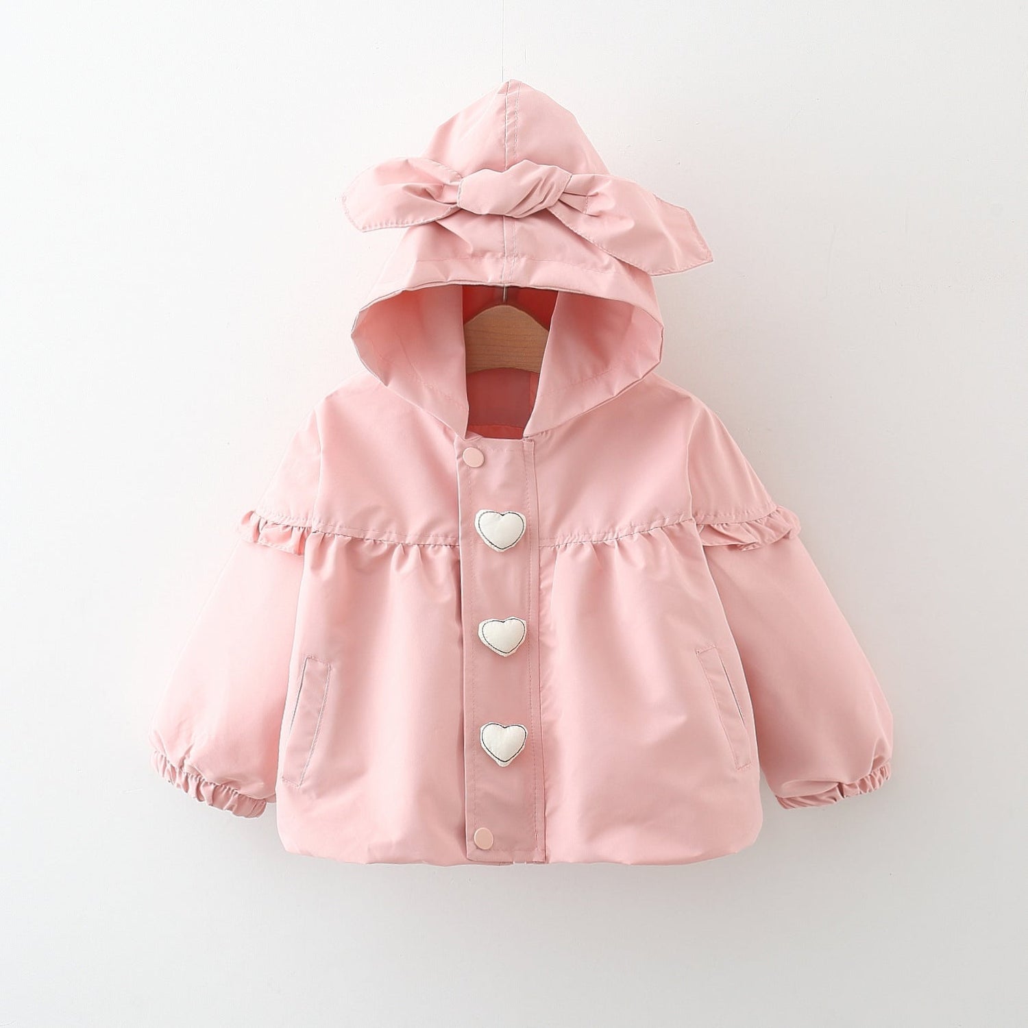 Children's Mid-length Love Hooded Trench Coat - Cindi Book