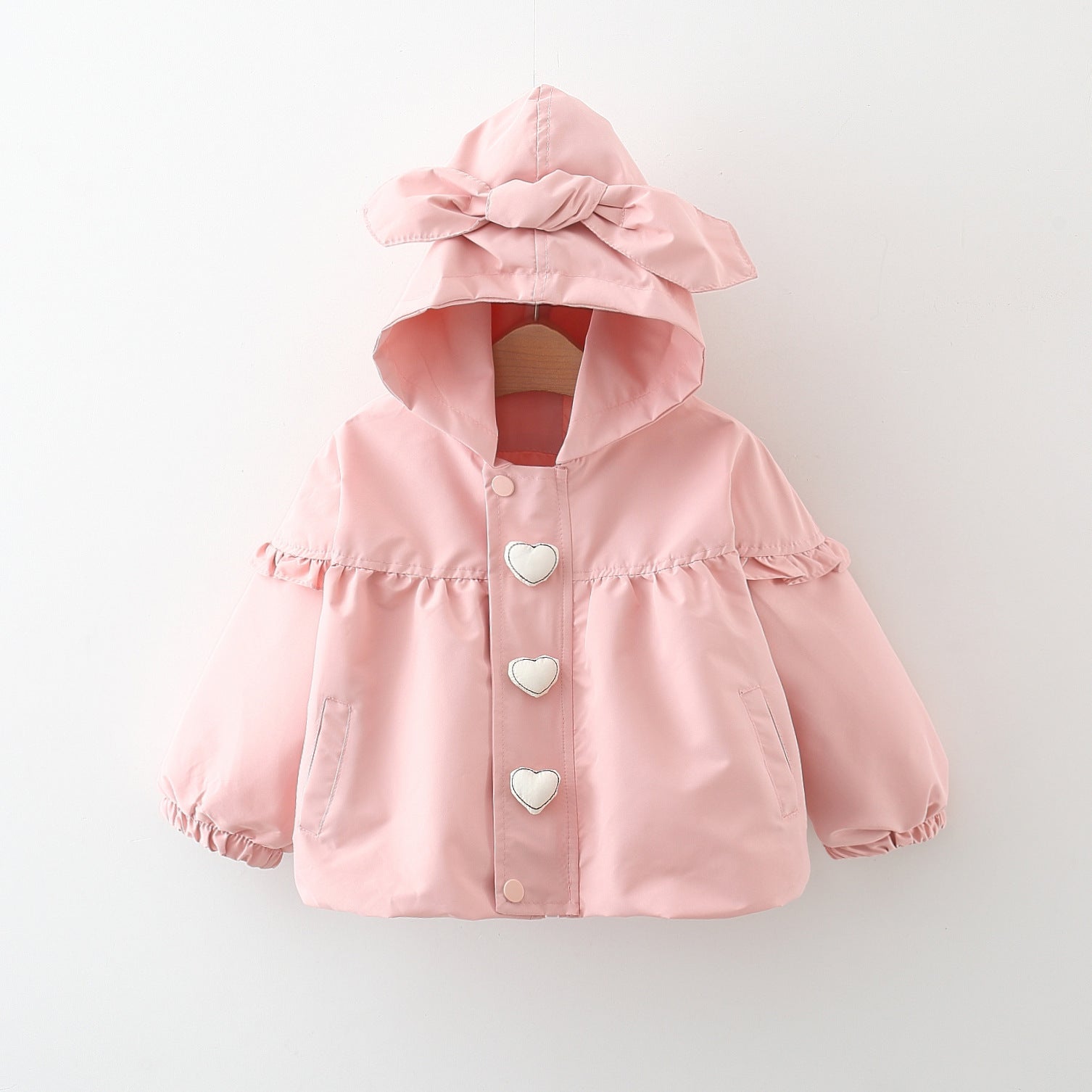 Children's Mid-length Love Hooded Trench Coat - Cindi Book