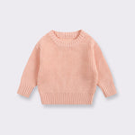 Simple Solid Color Girls' Round Neck Base Knitwear - Cindi Book