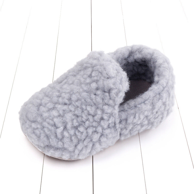 Solid Color Baby Toddler Shoes Plus Velvet Soft Rubber Sole Non-slip - Cindi Book