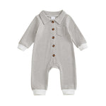 Babies' Jumpsuit Front Open Single-breasted Knitted Long Sleeve - Cindi Book
