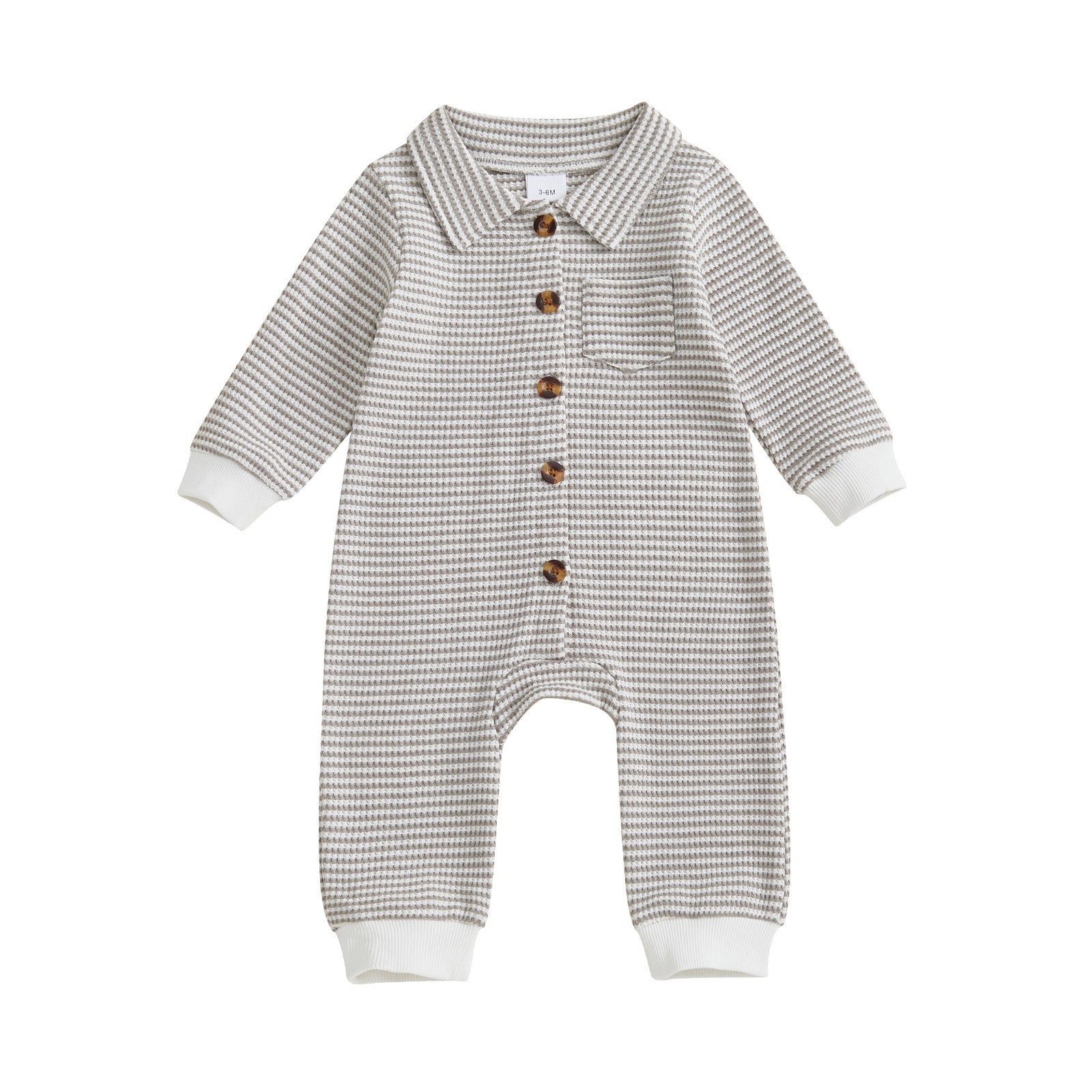 Babies' Jumpsuit Front Open Single-breasted Knitted Long Sleeve - Cindi Book