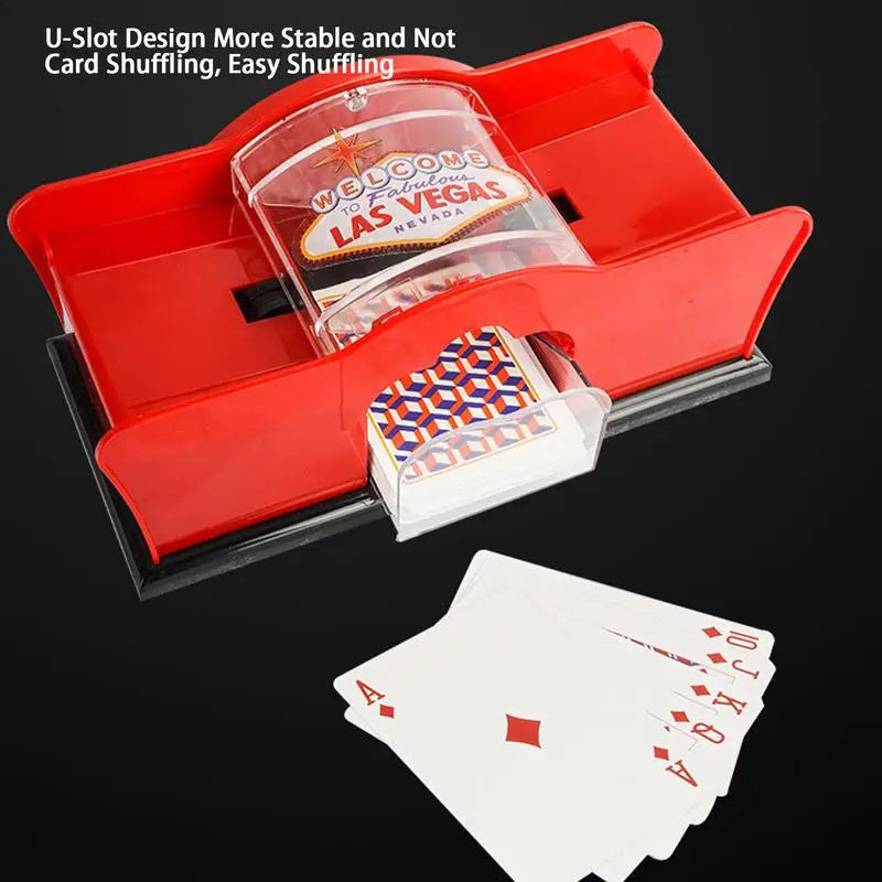 Poker Card Hand Shuffler Easy Hand Cranked Casino Card Shuffling Machine For Blackjack Poker Texas - Cindi Book