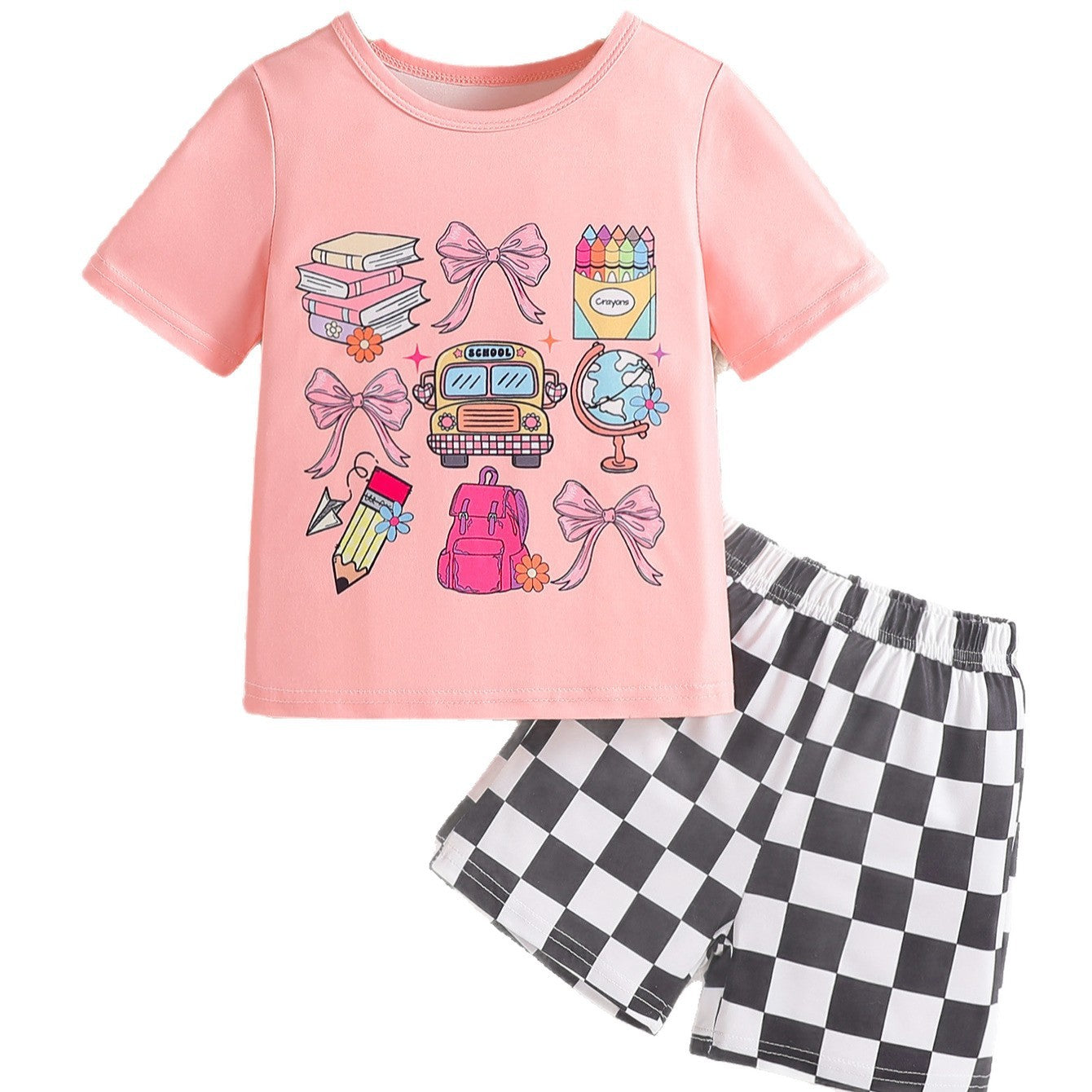 New Children's Cute Sweet T-shirt Shorts Two-piece Set - Cindi Book