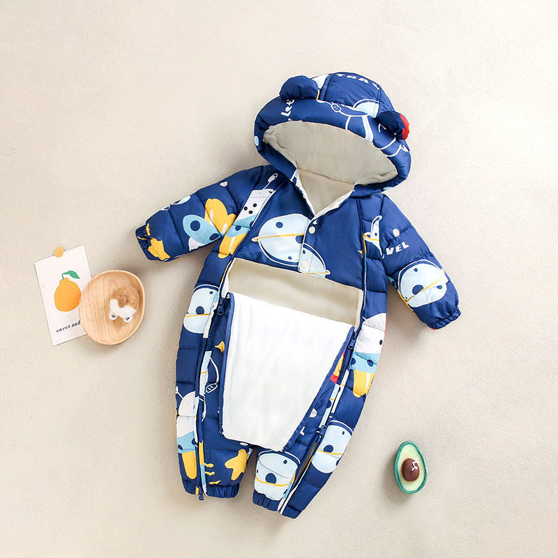 Clothes For Babies Baby Jumpsuits Winter Fleece-lined - Cindi Book