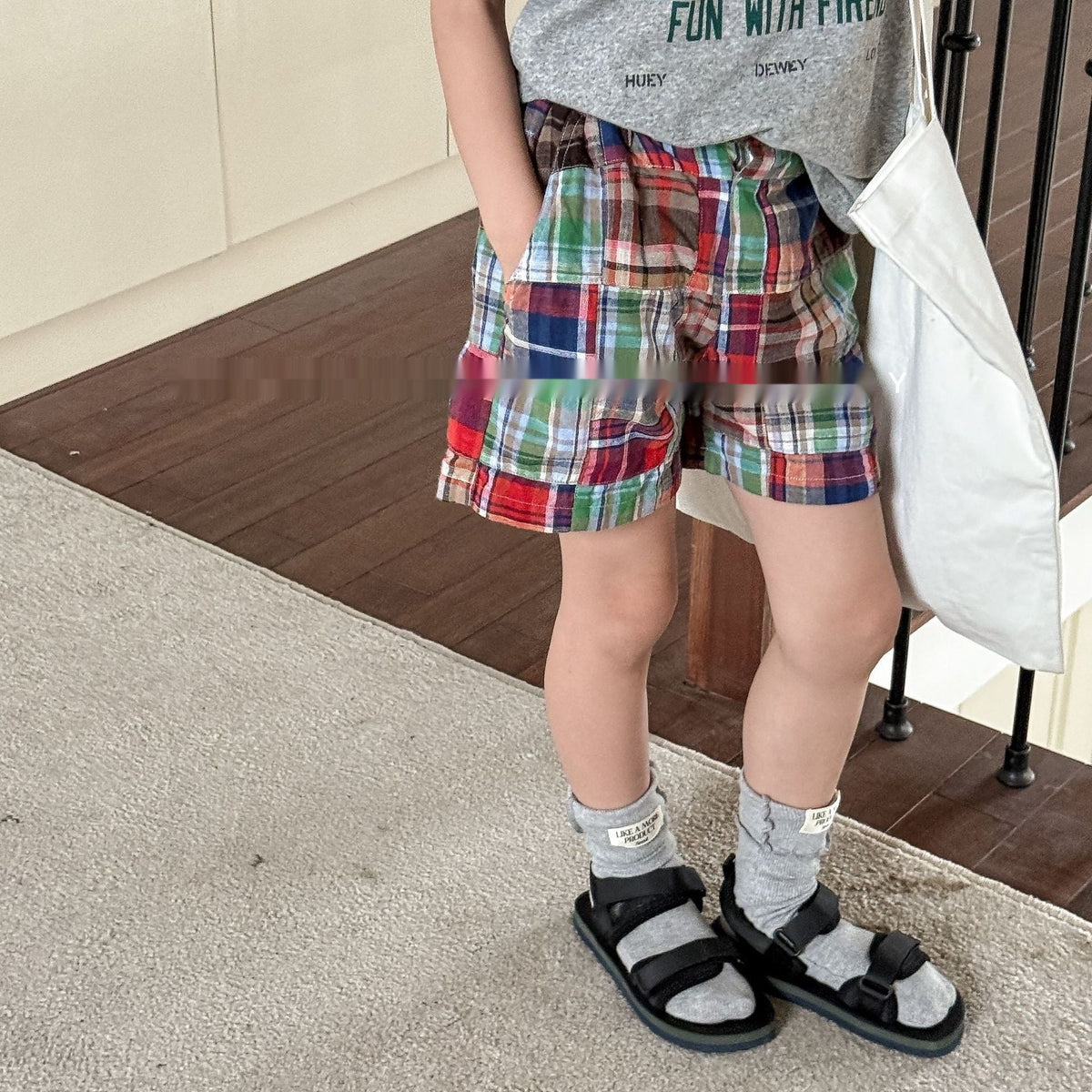 Summer Wear Fashion Stitching Short Boy And Girl Pants - Cindi Book