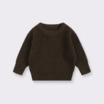 Simple Solid Color Girls' Round Neck Base Knitwear - Cindi Book