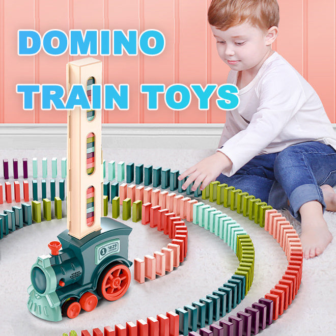 Domino Train Toys Baby Toys Car Puzzle Automatic Release Licensing Electric Building Blocks Train Toy - Cindi Book