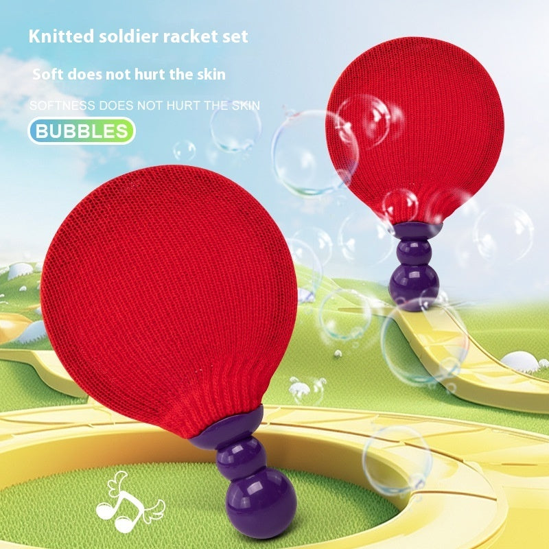 Children's Educational Parent-Kids Interactive Elastic Blowing Outdoor Bubble Racket