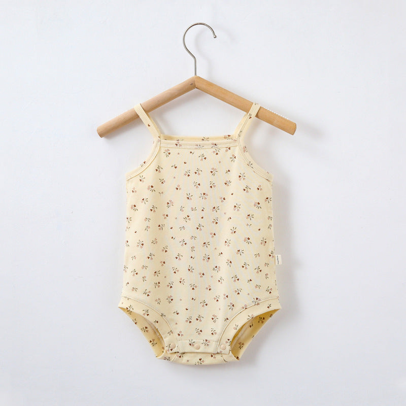 Summer Ins Style Baby Sling Cotton Printed Romper - Cindi Book