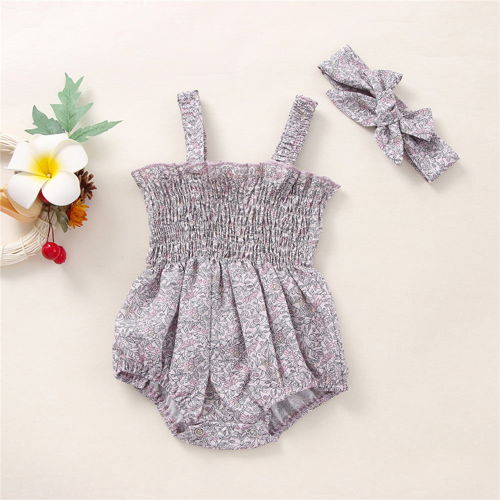 Infant Baby Girls 2Pcs Summer Outfits, Sleeveless Frill Smoc - Cindi Book