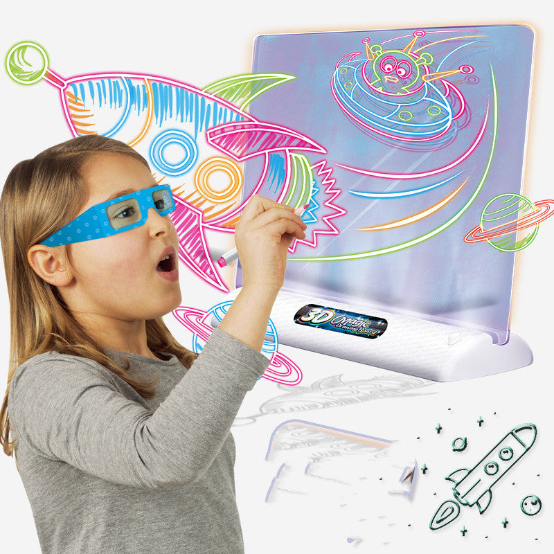 3D Fluorescent Drawing Board Magic Luminous Three-Dimensional Writing Board