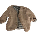 Children's Thickened Warm Coat With Checkered Wool On Both Sides - Cindi Book