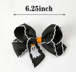 Rylee Faith Designs - Halloween Ghost Embroidered Black Bow Hairpin - alternate view 2